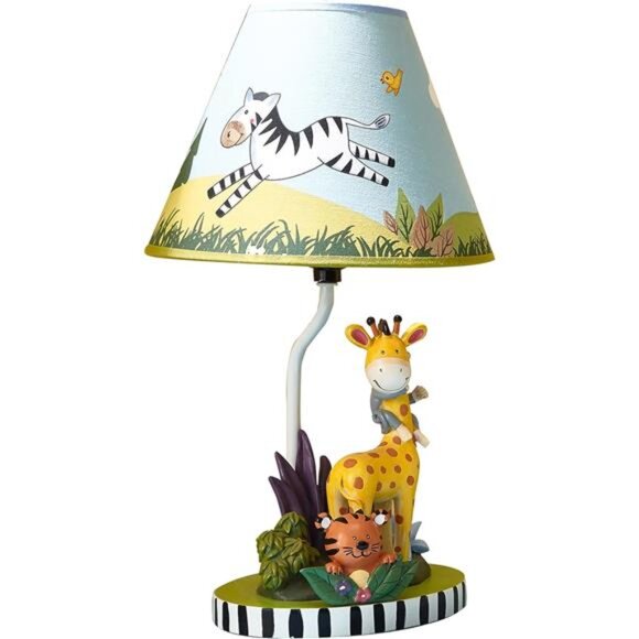 Fantasy Fields - Sunny Safari Animals Thematic Kids Table Lamp, for Girls